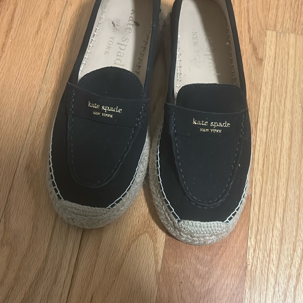 Kate Spade Black Suede Loafers